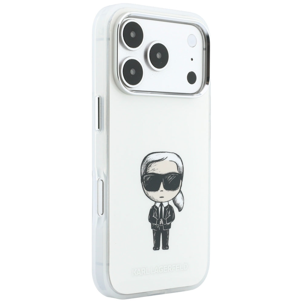 Coque MagSafe pour Apple iPhone 18 Pro / 17 Pro, Karl Lagerfeld, HC IML Ikonik Sketch Print, Beige