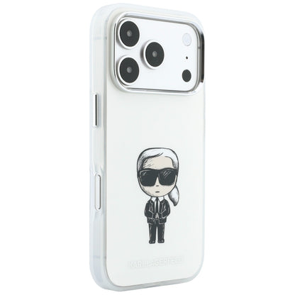 Coque MagSafe pour Apple iPhone 18 Pro / 17 Pro, Karl Lagerfeld, HC IML Ikonik Sketch Print, Beige