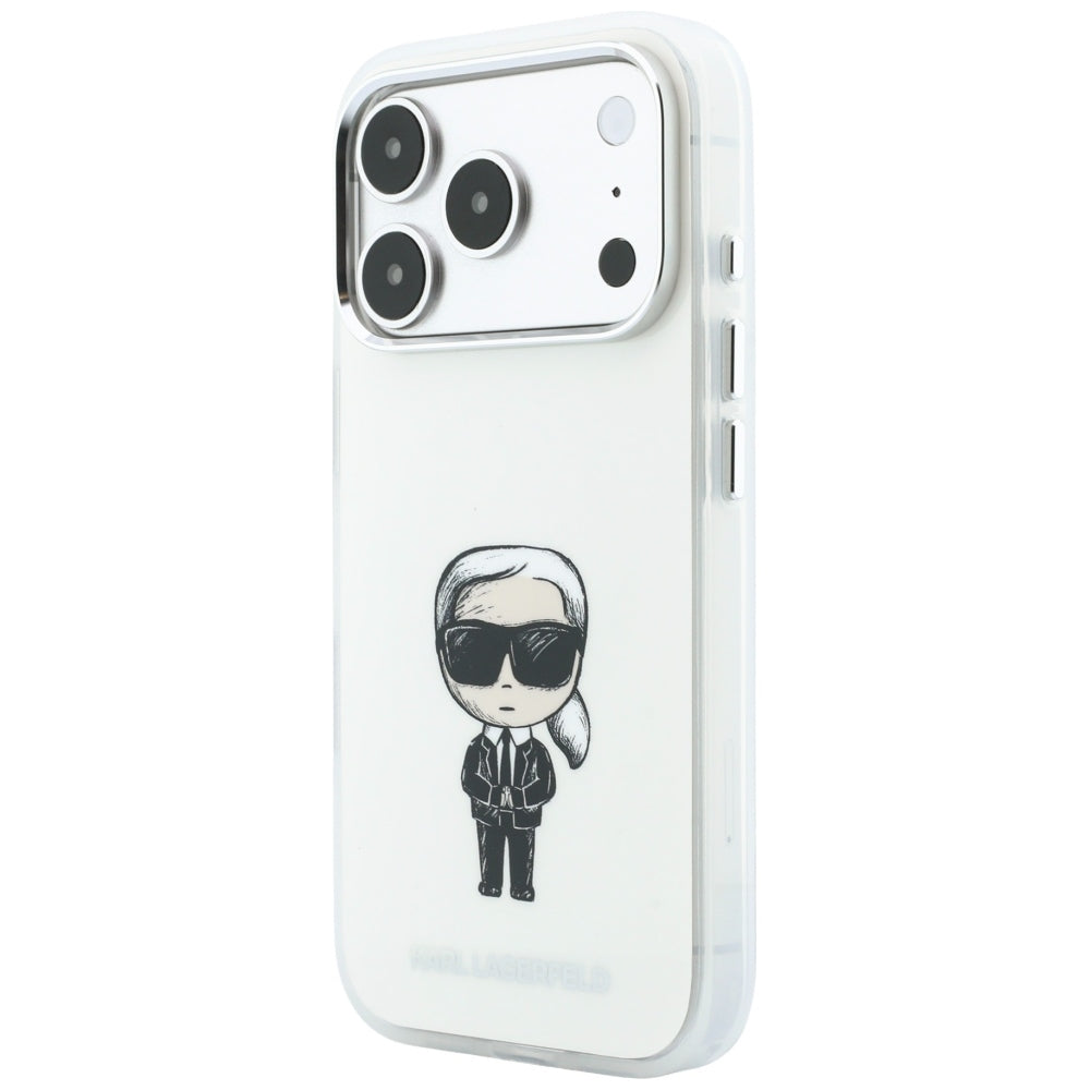 Coque MagSafe pour Apple iPhone 18 Pro / 17 Pro, Karl Lagerfeld, HC IML Ikonik Sketch Print, Beige