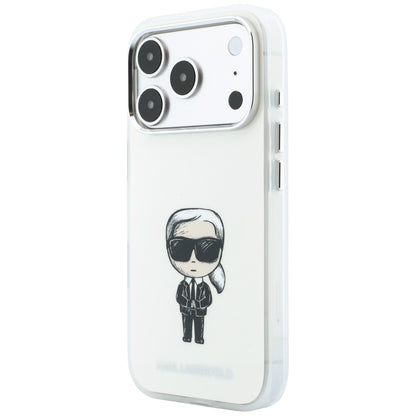 Coque MagSafe pour Apple iPhone 18 Pro / 17 Pro, Karl Lagerfeld, HC IML Ikonik Sketch Print, Beige