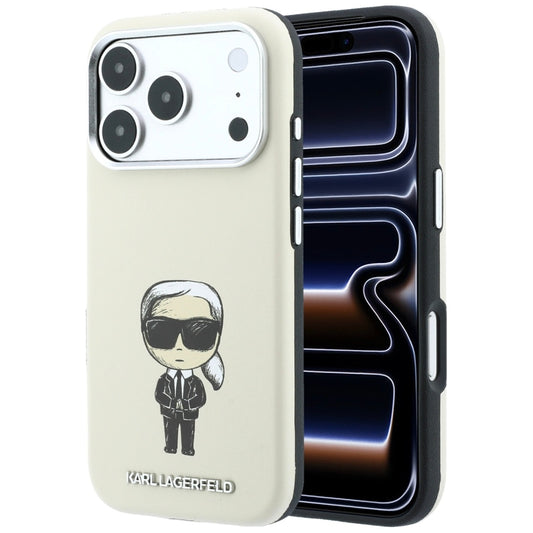 Coque MagSafe pour Apple iPhone 18 Pro / 17 Pro, Karl Lagerfeld, Ikonik Sketch, Beige