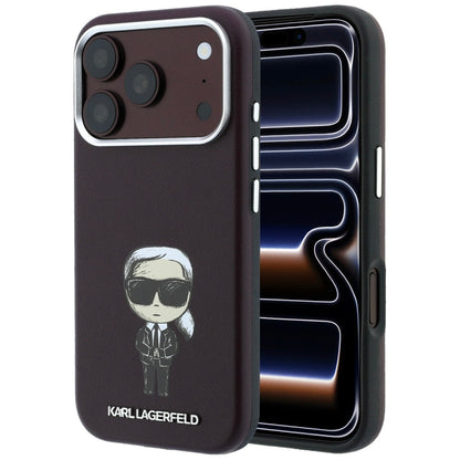 Coque MagSafe pour Apple iPhone 18 Pro / 17 Pro, Karl Lagerfeld, Ikonik Sketch, Bordeaux