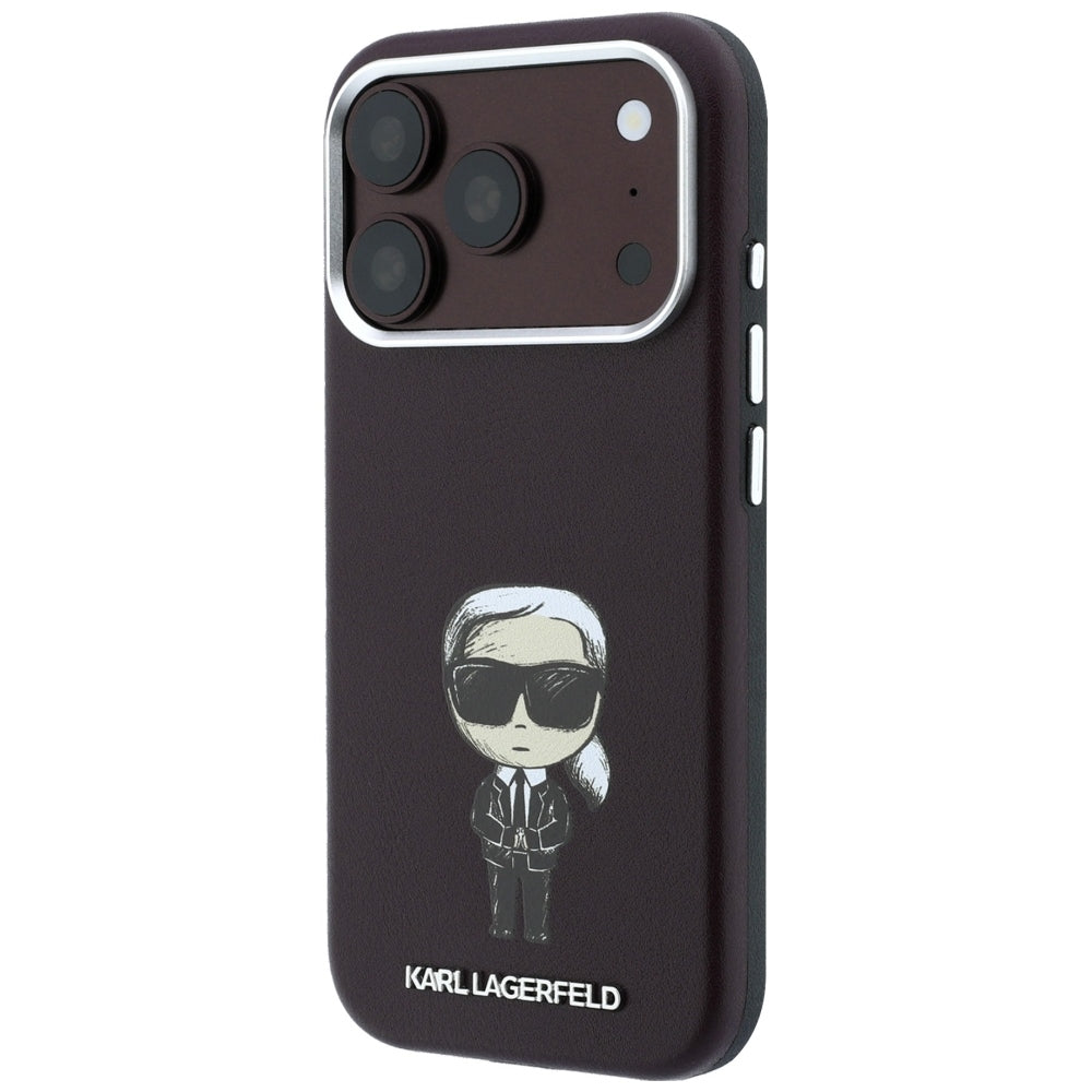 Coque MagSafe pour Apple iPhone 18 Pro / 17 Pro, Karl Lagerfeld, Ikonik Sketch, Bordeaux