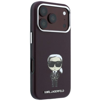 Coque MagSafe pour Apple iPhone 18 Pro / 17 Pro, Karl Lagerfeld, Ikonik Sketch, Bordeaux