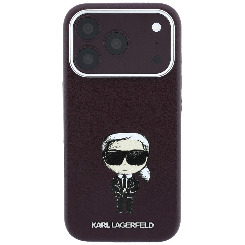 Coque MagSafe pour Apple iPhone 18 Pro / 17 Pro, Karl Lagerfeld, Ikonik Sketch, Bordeaux