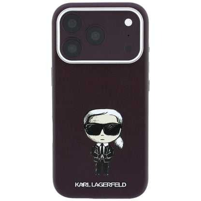 Coque MagSafe pour Apple iPhone 18 Pro / 17 Pro, Karl Lagerfeld, Ikonik Sketch, Bordeaux