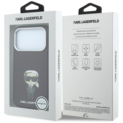 Coque MagSafe pour Apple iPhone 18 Pro / 17 Pro, Karl Lagerfeld, Ikonik Sketch, Bordeaux