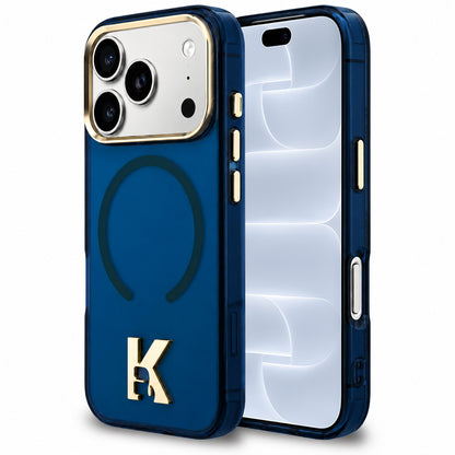 Coque MagSafe pour Apple iPhone 18 Pro / 17 Pro, Karl Lagerfeld, logo IML Karl Head, bleue
