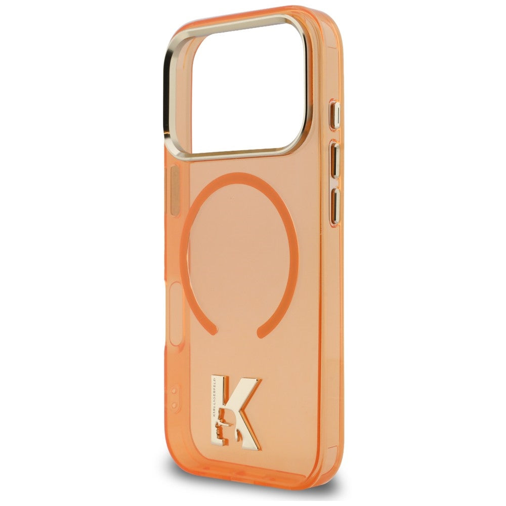 MagSafe Case for Apple iPhone 18 Pro / 17 Pro, Karl Lagerfeld, IML Karl Head Logo, Orange