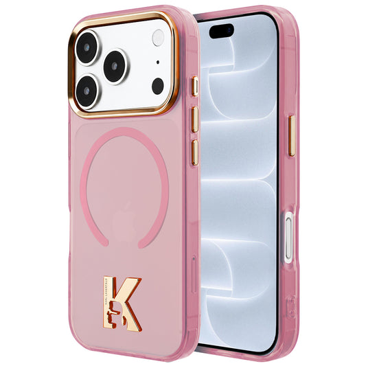 Coque MagSafe pour Apple iPhone 18 Pro / 17 Pro, Karl Lagerfeld, logo IML Karl Head, rose
