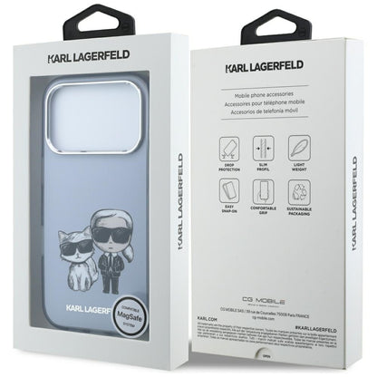 Coque MagSafe pour Apple iPhone 18 Pro / 17 Pro, Karl Lagerfeld, IML KC Bodies Sketch Print, Bleue