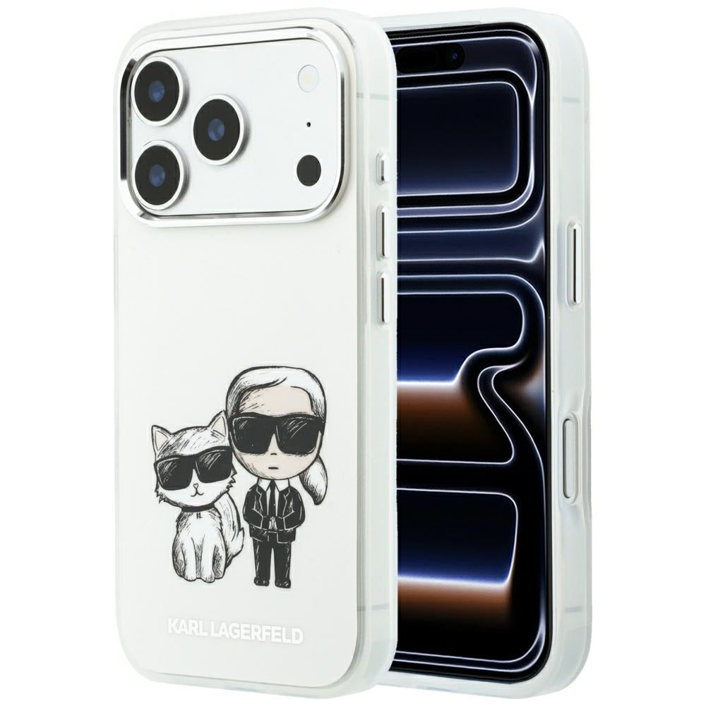 Coque MagSafe pour Apple iPhone 18 Pro / 17 Pro, Karl Lagerfeld, IML KC Bodies Sketch Print, Beige