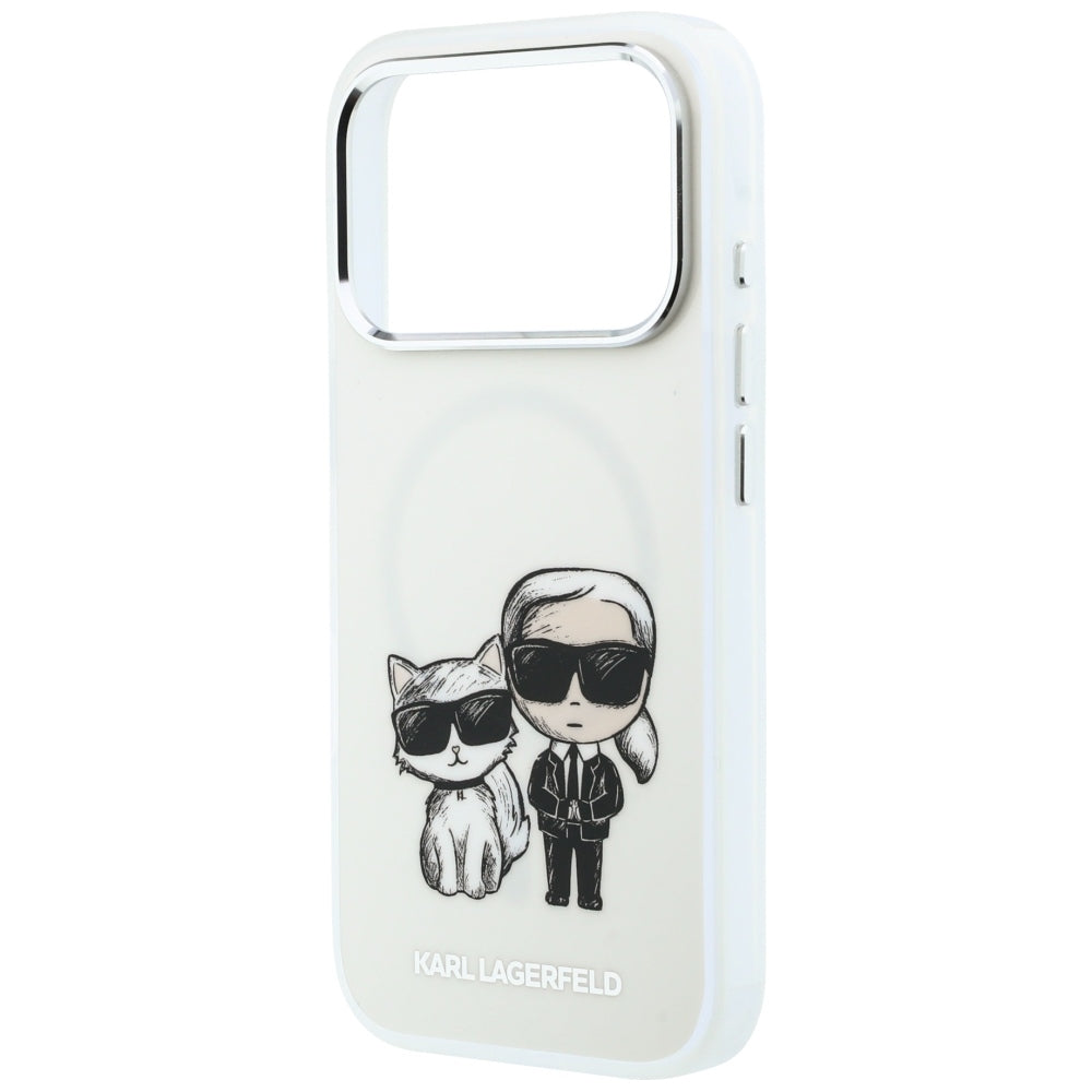 Coque MagSafe pour Apple iPhone 18 Pro / 17 Pro, Karl Lagerfeld, IML KC Bodies Sketch Print, Beige