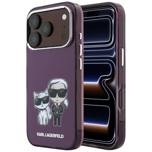 Coque MagSafe pour Apple iPhone 18 Pro / 17 Pro, Karl Lagerfeld, IML KC Bodies Sketch Print, Bordeaux