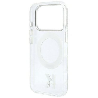 Coque MagSafe pour Apple iPhone 18 Pro / 17 Pro, Karl Lagerfeld, Support Anneau IML Kameo Métal, Transparente