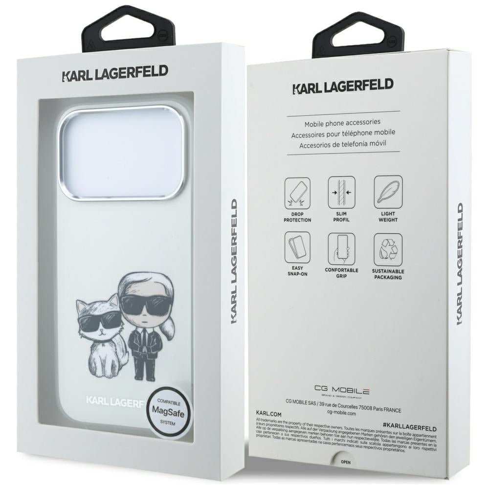 Coque MagSafe pour Apple iPhone 18 Pro / 17 Pro, Karl Lagerfeld, KC Bodies Sketch, Beige