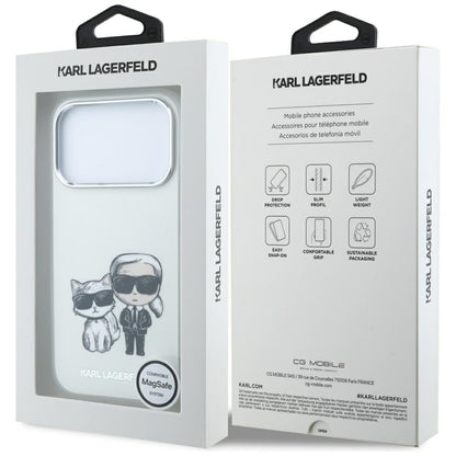 Coque MagSafe pour Apple iPhone 18 Pro / 17 Pro, Karl Lagerfeld, KC Bodies Sketch, Beige