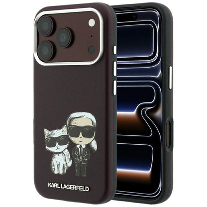 Coque MagSafe pour Apple iPhone 18 Pro / 17 Pro, Karl Lagerfeld, KC Bodies Sketch, Bordeaux