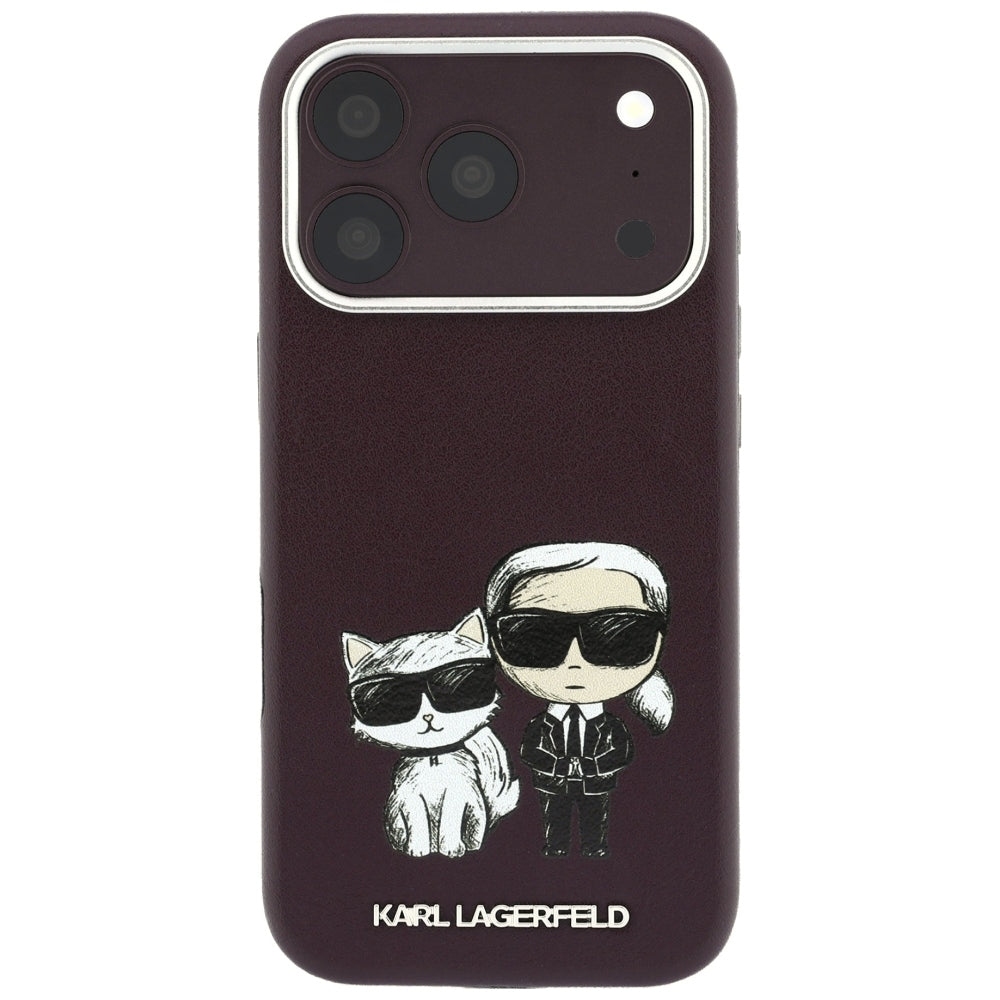 Coque MagSafe pour Apple iPhone 18 Pro / 17 Pro, Karl Lagerfeld, KC Bodies Sketch, Bordeaux