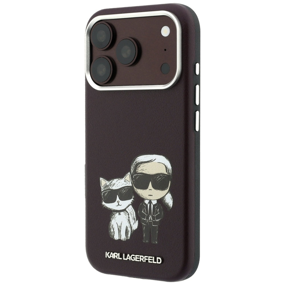 Coque MagSafe pour Apple iPhone 18 Pro / 17 Pro, Karl Lagerfeld, KC Bodies Sketch, Bordeaux