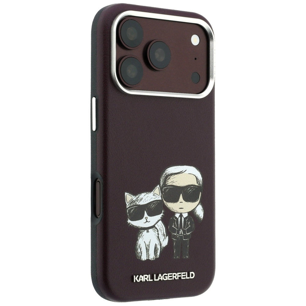 Coque MagSafe pour Apple iPhone 18 Pro / 17 Pro, Karl Lagerfeld, KC Bodies Sketch, Bordeaux