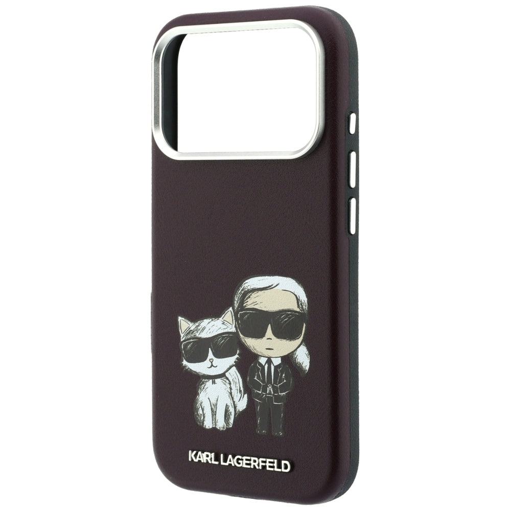 Coque MagSafe pour Apple iPhone 18 Pro / 17 Pro, Karl Lagerfeld, KC Bodies Sketch, Bordeaux