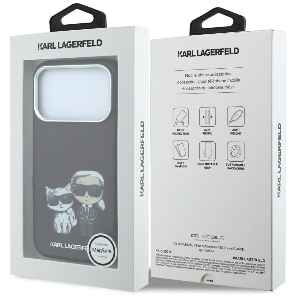 Coque MagSafe pour Apple iPhone 18 Pro / 17 Pro, Karl Lagerfeld, KC Bodies Sketch, Bordeaux