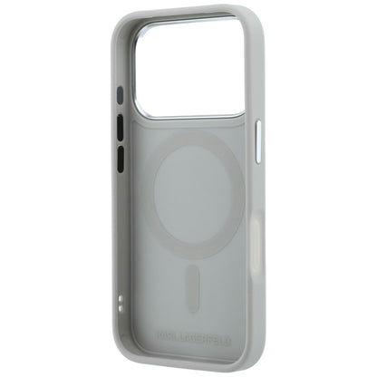 Coque MagSafe pour Apple iPhone 18 Pro / 17 Pro, Karl Lagerfeld, Point and Choupette Sketch, Gris