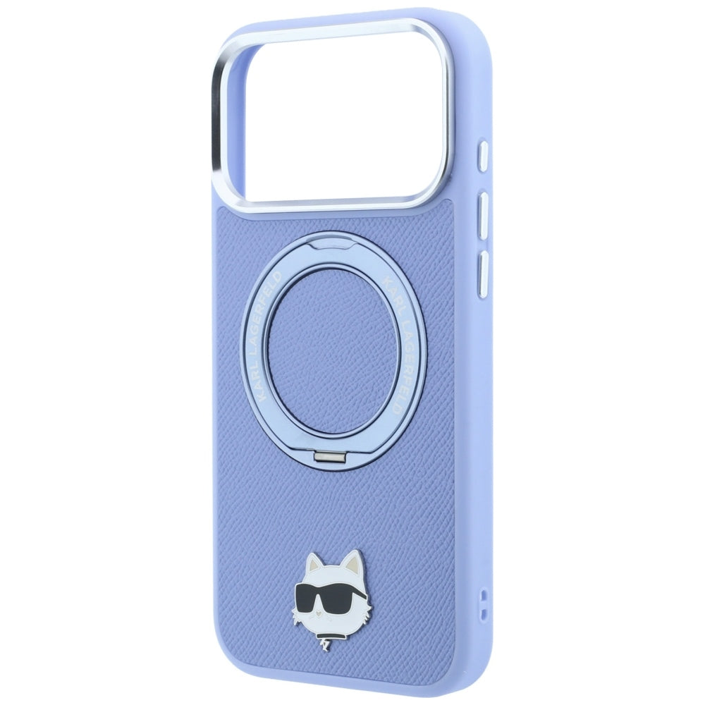 MagSafe Case for Apple iPhone 18 Pro / 17 Pro, Karl Lagerfeld, Ring Stand 360 Choupette Pin, Blue