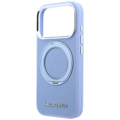 MagSafe Case for Apple iPhone 18 Pro / 17 Pro, Karl Lagerfeld, Ring Stand 360 Saffiano, Blue