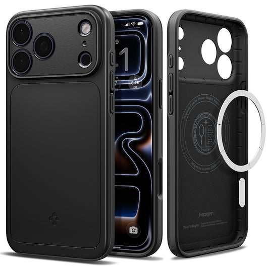 Coque MagSafe pour Apple iPhone 18 Pro / 17 Pro, Spigen, Thin Fit, Noire ACS12144