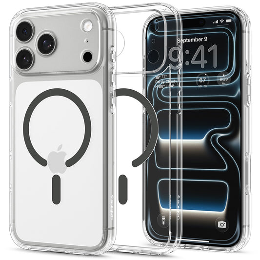 MagSafe Case for Apple iPhone 18 Pro / 17 Pro, Spigen, Ultra Hybrid, Transparent Gray ACS12156