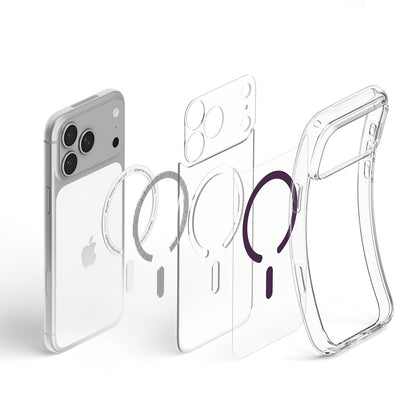 Coque MagSafe pour Apple iPhone 18 Pro / 17 Pro, Spigen, Ultra Hybrid, bordeaux transparent ACS12335