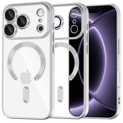 Coque MagSafe pour Apple iPhone 18 Pro / 17 Pro, Techsuit, Luxury Crystal, Argentée