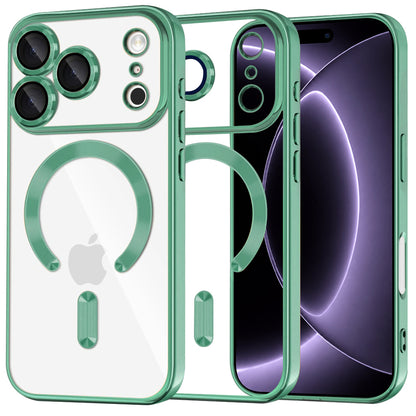 Coque MagSafe pour Apple iPhone 18 Pro / 17 Pro, Techsuit, Luxury Crystal, Vert Clair