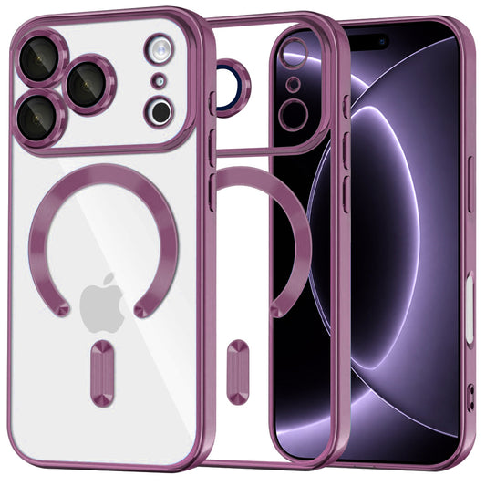 Coque MagSafe pour Apple iPhone 18 Pro / 17 Pro, Techsuit, Luxury Crystal, Bordeaux Foncé