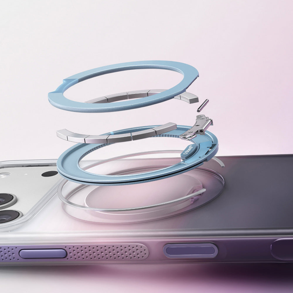 Coque MagSafe pour Apple iPhone 18 Pro / 17 Pro, Torras, Ostand O3 Air Gradient, Violet Orange