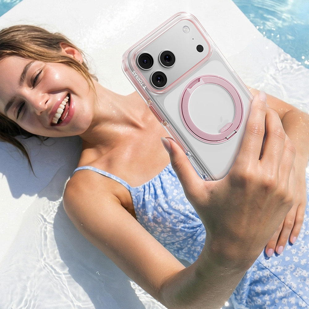 Coque MagSafe pour Apple iPhone 18 Pro / 17 Pro, Torras, Ostand O3 Light, Rose