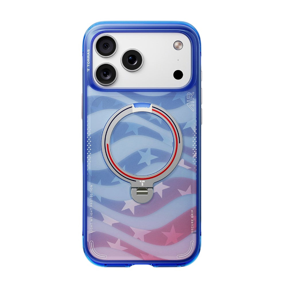 Coque MagSafe pour Apple iPhone 18 Pro / 17 Pro, Torras, Ostand Q3 Air Football, Bleue