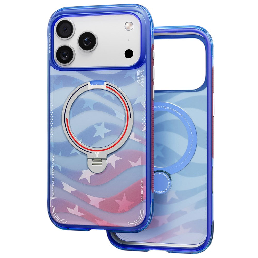 Coque MagSafe pour Apple iPhone 18 Pro / 17 Pro, Torras, Ostand Q3 Air Football, Bleue