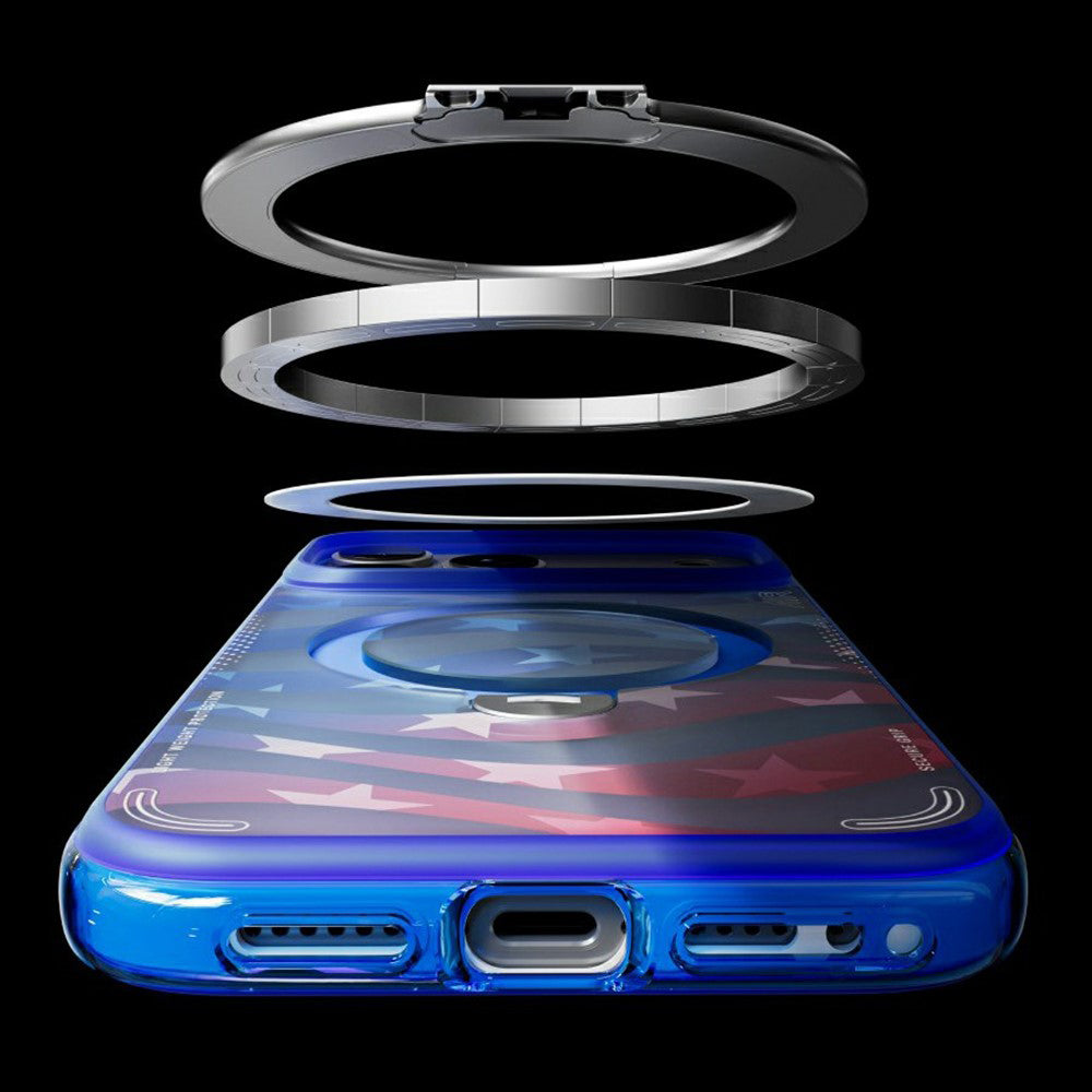Coque MagSafe pour Apple iPhone 18 Pro / 17 Pro, Torras, Ostand Q3 Air Football, Bleue