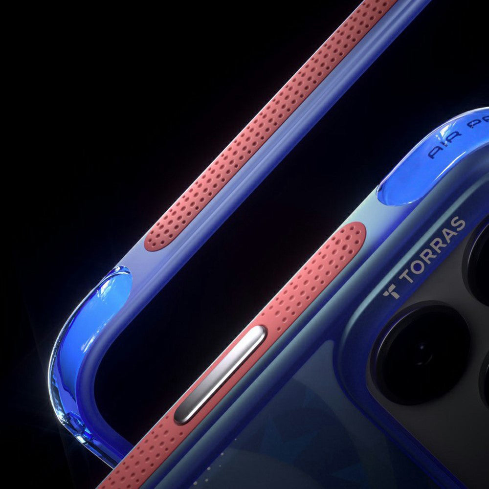 Coque MagSafe pour Apple iPhone 18 Pro / 17 Pro, Torras, Ostand Q3 Air Football, Bleue