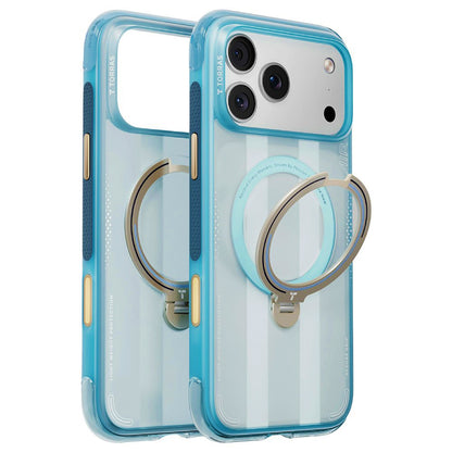 Coque MagSafe pour Apple iPhone 18 Pro / 17 Pro, Torras, Ostand Q3 Air Football, Bleu