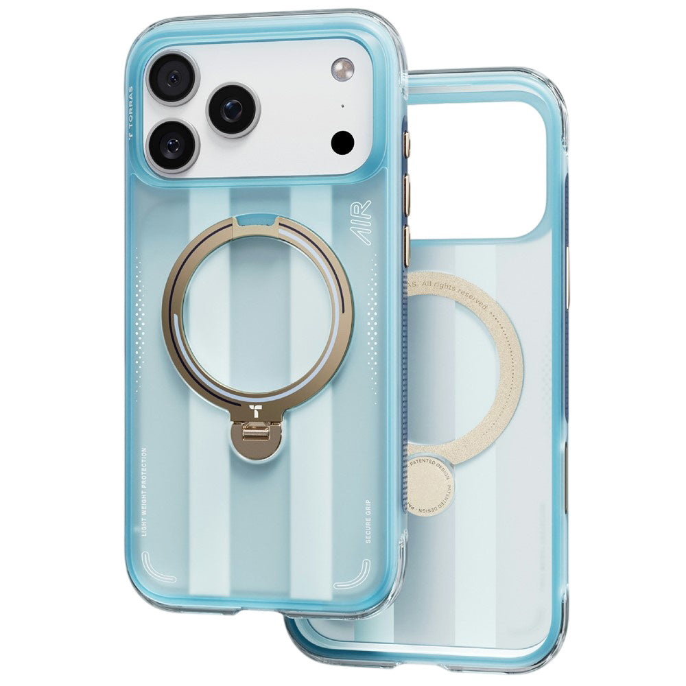 Coque MagSafe pour Apple iPhone 18 Pro / 17 Pro, Torras, Ostand Q3 Air Football, Bleu