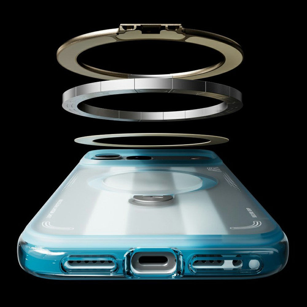 Coque MagSafe pour Apple iPhone 18 Pro / 17 Pro, Torras, Ostand Q3 Air Football, Bleu