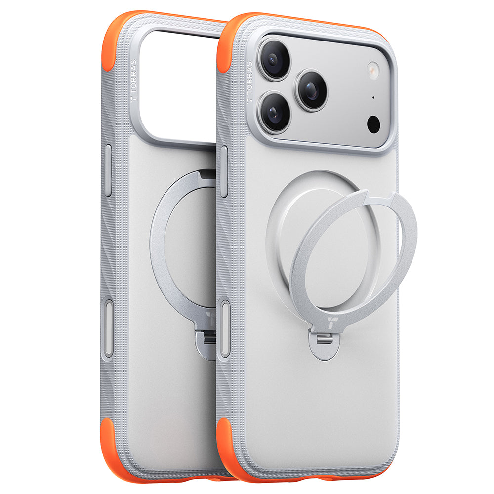 Coque MagSafe pour Apple iPhone 18 Pro / 17 Pro, Torras, Ostand Q3 Rugged, Blanche