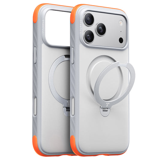 Coque MagSafe pour Apple iPhone 18 Pro / 17 Pro, Torras, Ostand Q3 Rugged, Blanche