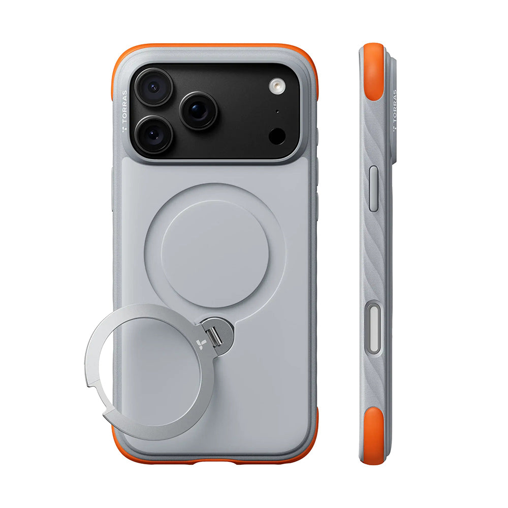 Coque MagSafe pour Apple iPhone 18 Pro / 17 Pro, Torras, Ostand Q3 Rugged, Blanche