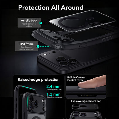Coque MagSafe pour Apple iPhone 18 Pro, ESR, Classic Hybrid, Noir Transparent