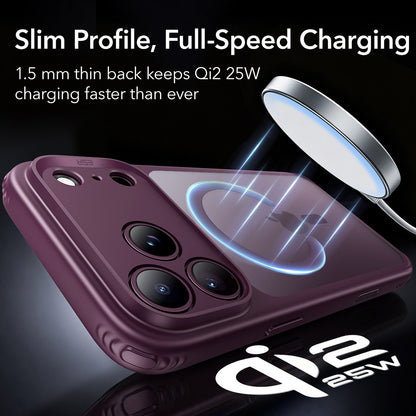 Coque MagSafe pour Apple iPhone 18 Pro, ESR, Classic Hybrid, Bordeaux Foncé Satiné